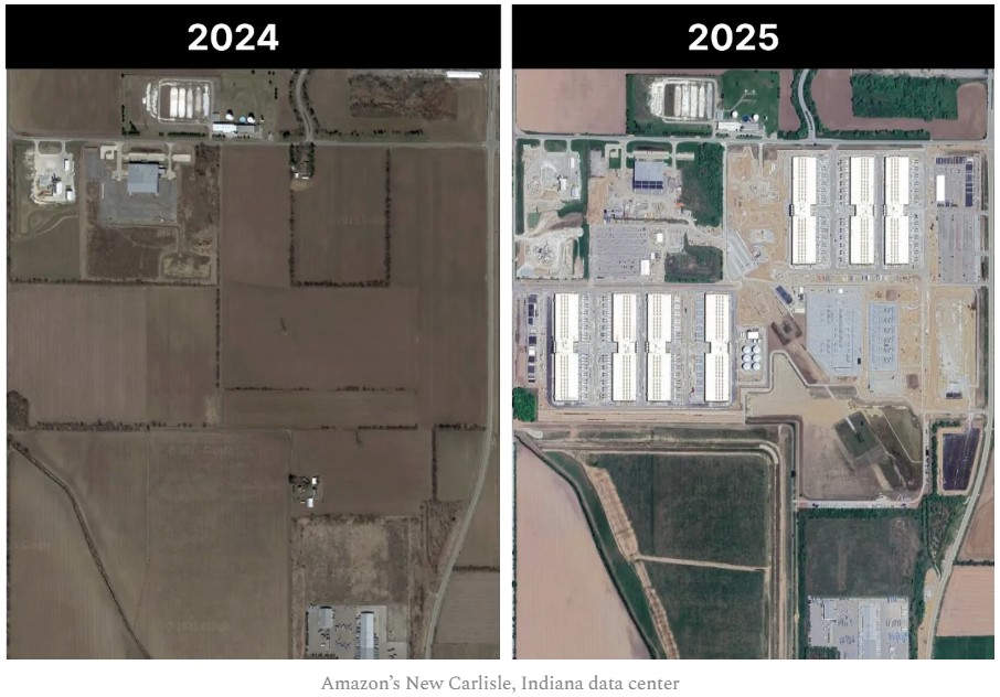 Amazon data center appears to be 5 times original size.