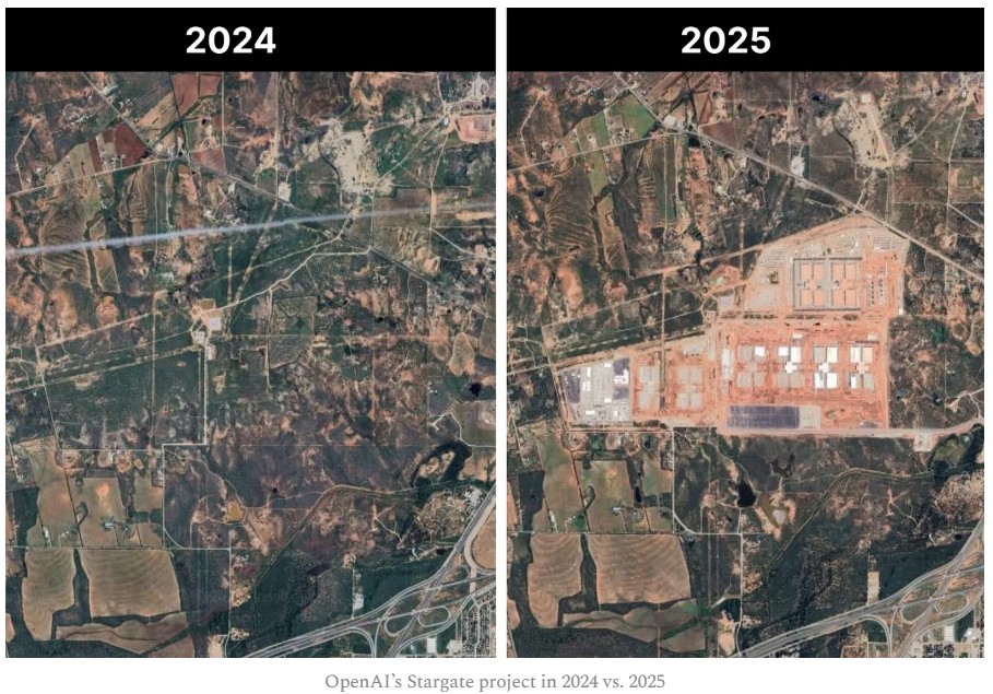 Open AI data center appears to be 5 times original size.
